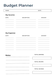 Free Budget Worksheet