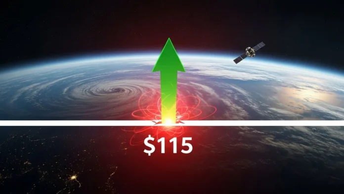 AST SpaceMobile stock chart surge to new highs with satellite in orbit.