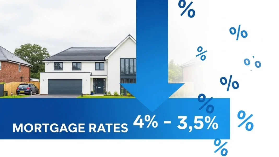 Barclays mortgage rates dropping with downward arrow and UK house