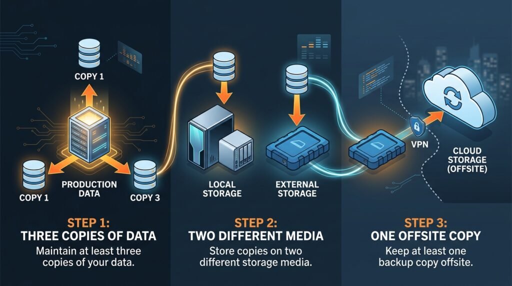 3-2-1 rule data backup cybersecurity for small business