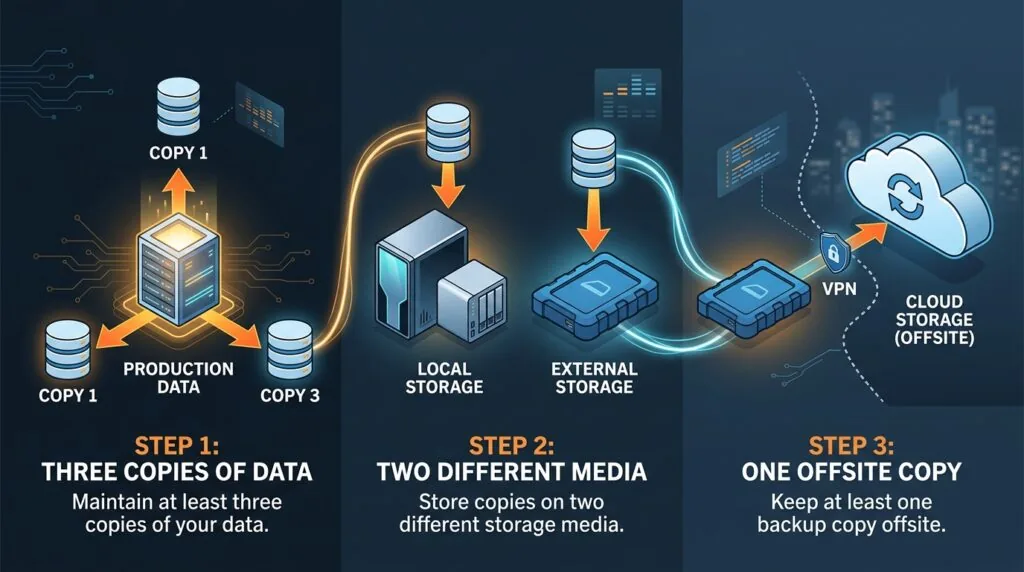 3-2-1 rule data backup cybersecurity for small business