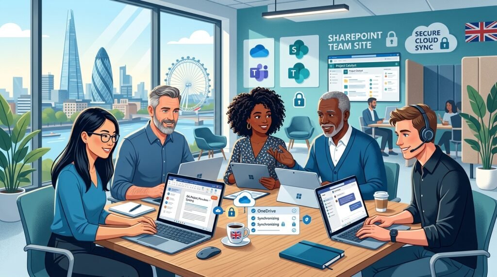 Microsoft OneDrive for Business dashboard and team collaboration for small UK businesses