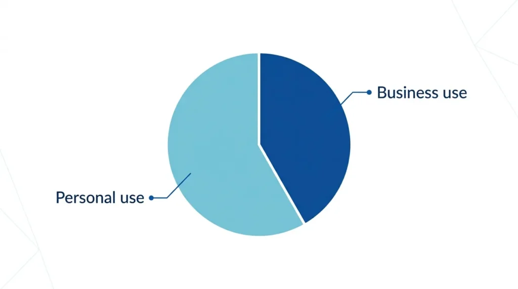 Illustration showing how to split business and personal expenses for tax purposes