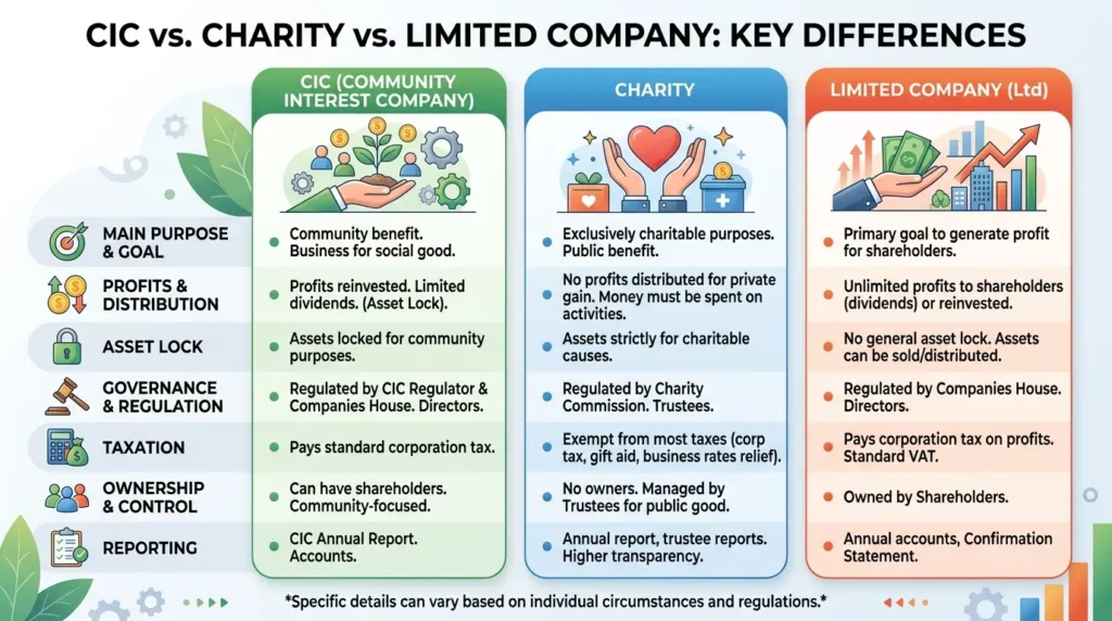 CIC vs. Charity vs. Limited Company: Key Differences
