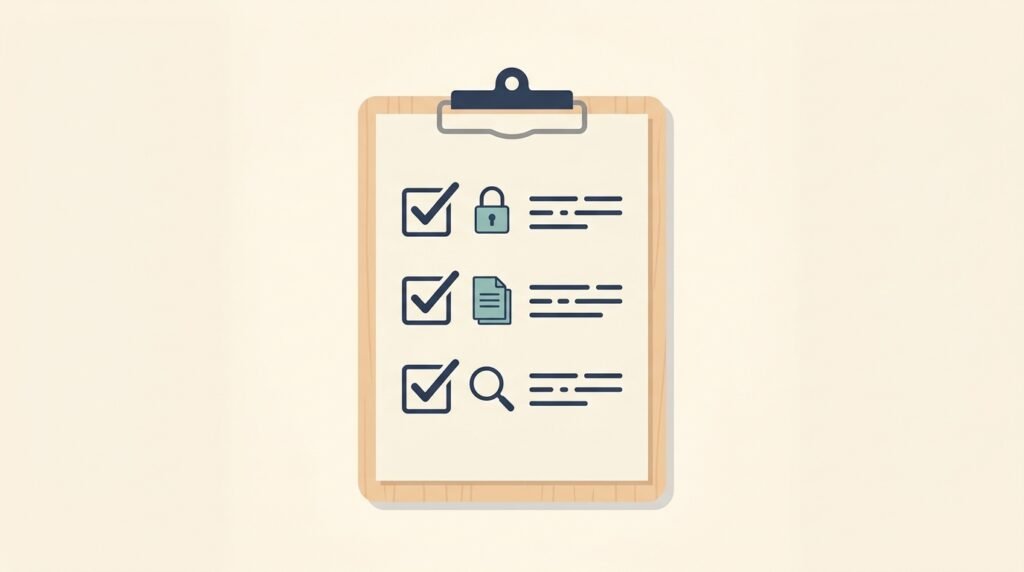Three-step GDPR compliance checklist illustration for UK small businesses using AI tools