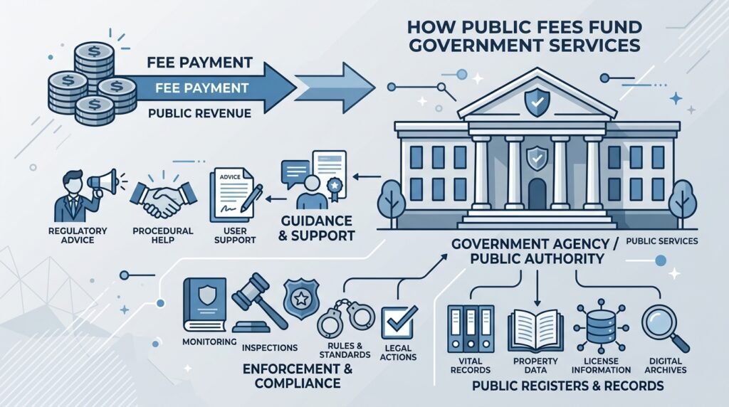 Diagram showing how the ICO data protection fee funds regulatory work