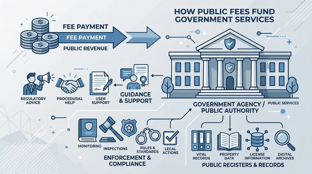 Diagram showing how the ICO data protection fee funds regulatory work