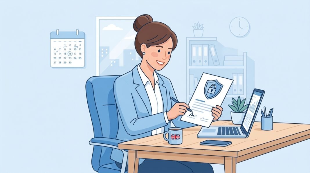 UK small business owner reviewing ICO data protection fee paperwork