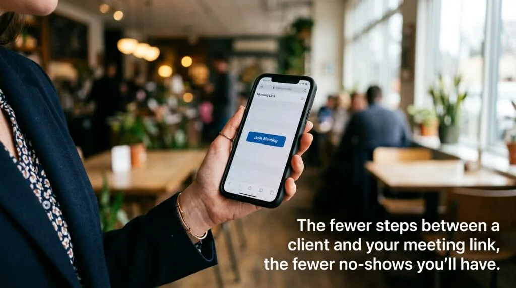 Client joining a video conference call directly from a browser with no app download.