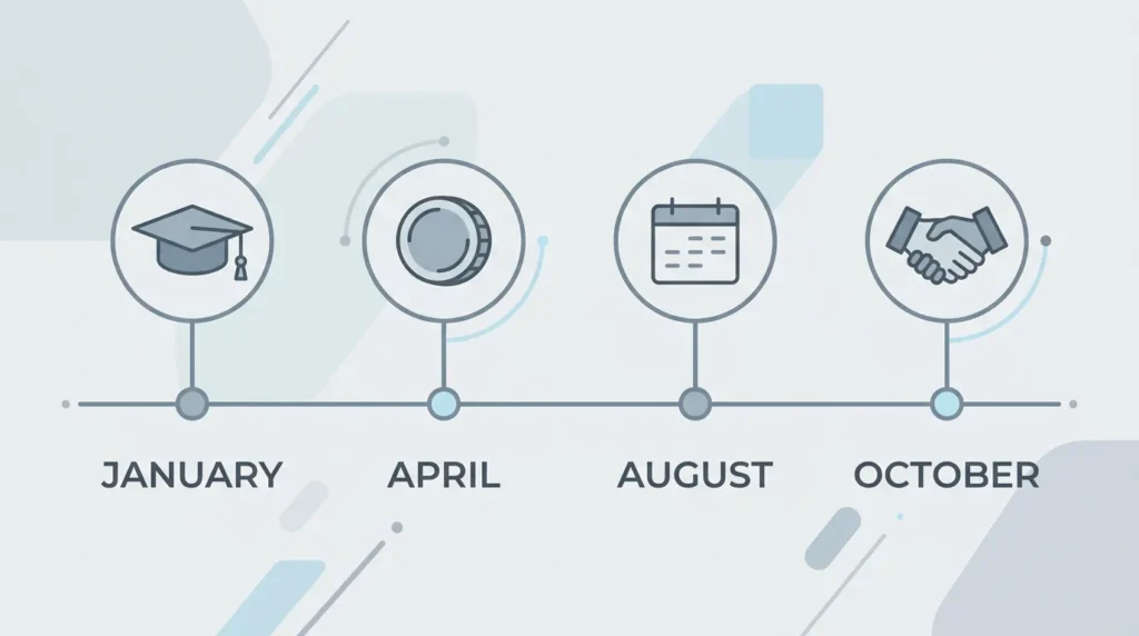 Timeline of UK Growth and Skills Levy funding changes throughout 2026
