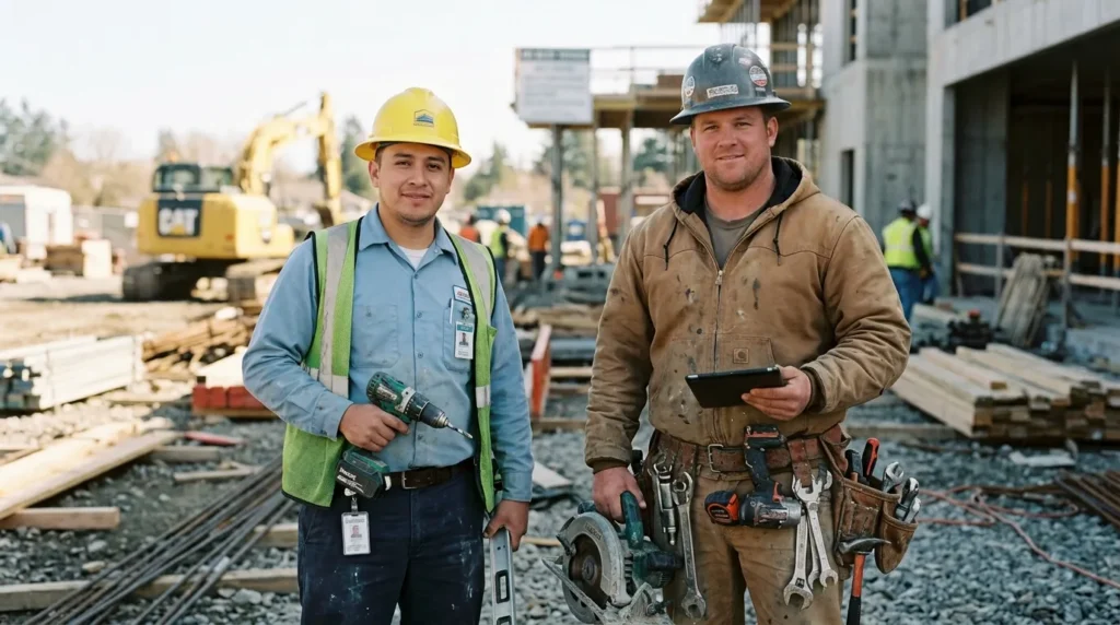 Diagram comparing labour-only subcontractors and bona-fide subcontractors under UK employers liability insurance rules