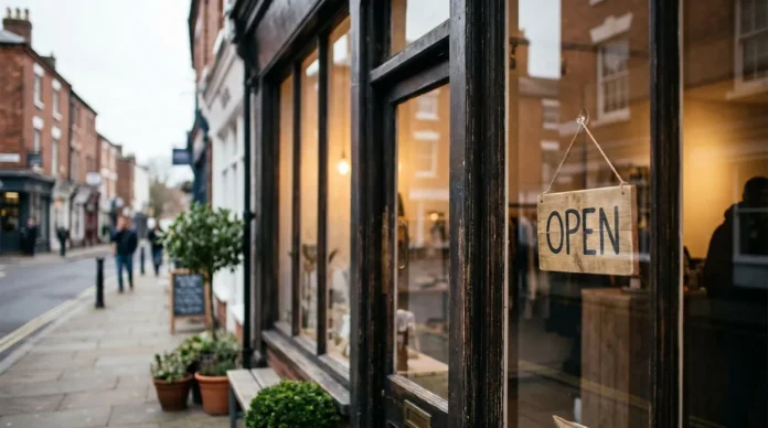 UK small business shopfront representing small business rates relief 2026/27