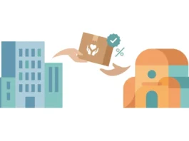 Illustration of a UK business donating goods to a registered charity under the new 2026 VAT relief rules