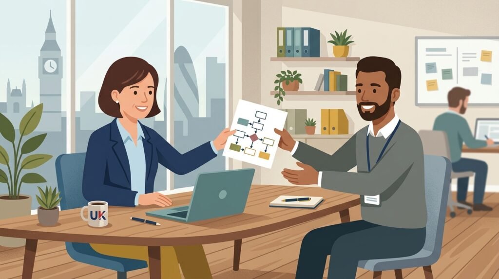  Business owner documenting a standard operating procedure for a UK small business