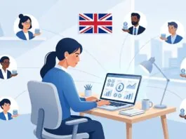 UK small business owner accessing peer-to-peer business lending online