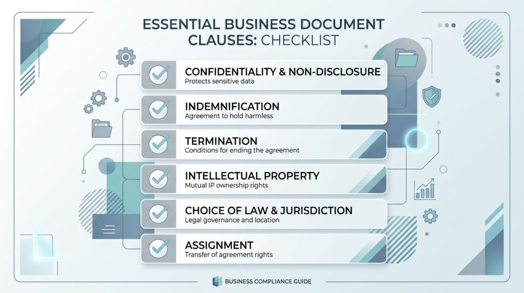  Checklist of essential clauses in a UK business purchase Letter of Intent