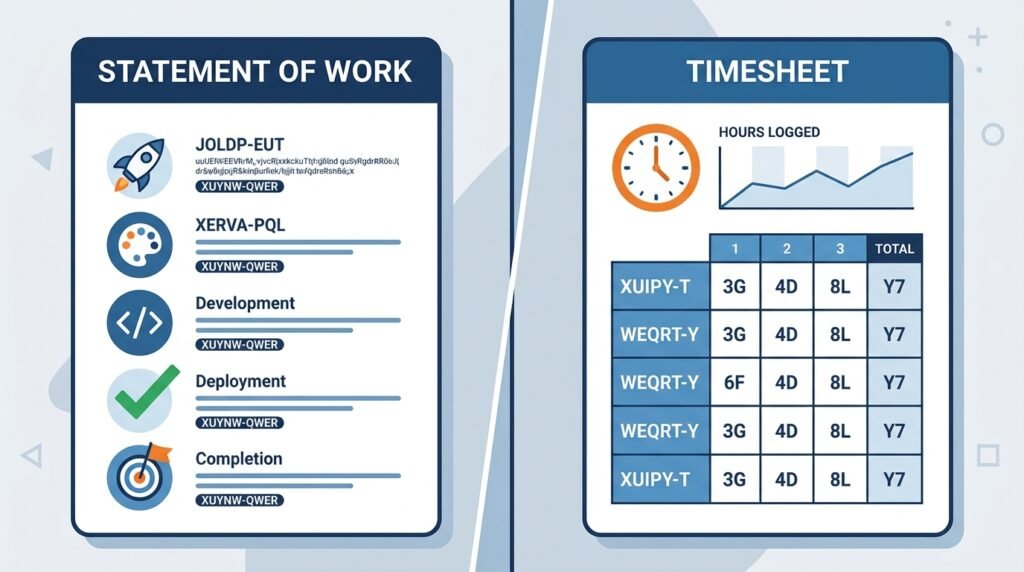 Comparison of Statement of Work versus timesheet-based contractor agreement in the UK