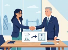 Founder and investor agreeing terms on a UK convertible loan note