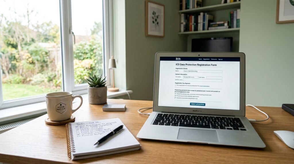  Home-based UK business owner registering for ICO data protection fee