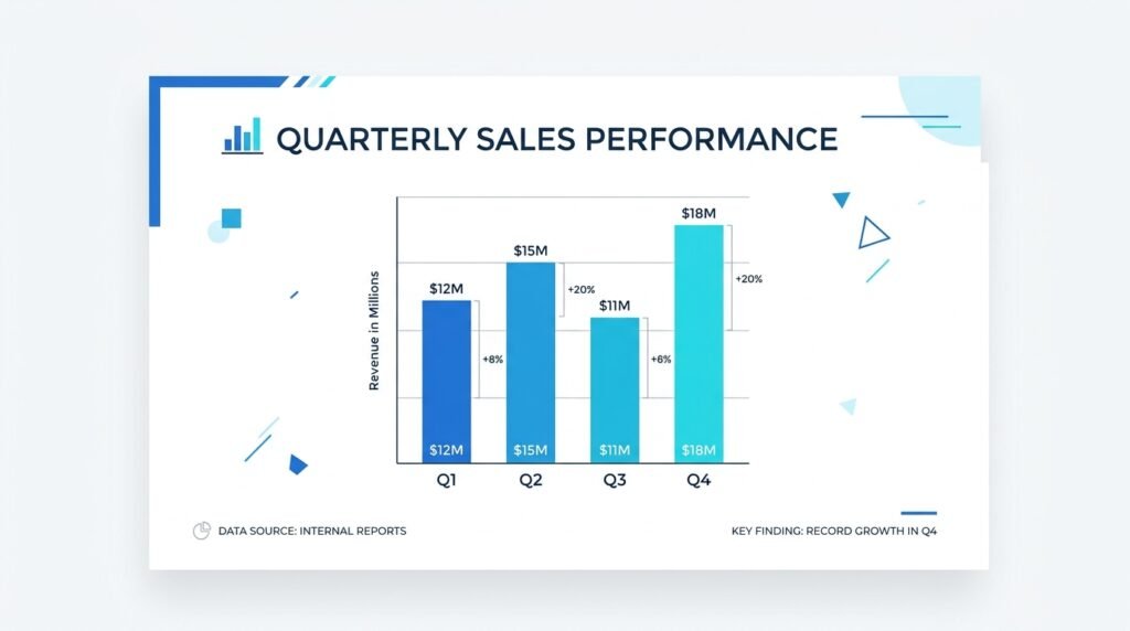 Example of clean, minimal pitch deck slide design