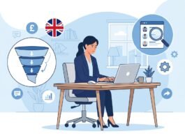 UK small business owner using AI tools to generate and manage sales leads