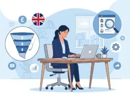UK small business owner using AI tools to generate and manage sales leads