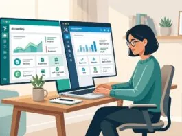 Illustration comparing FreeAgent and Xero accounting software dashboards for a UK sole trader