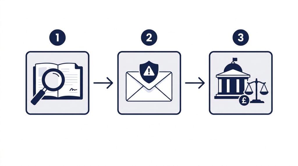 Three-step process for enforcing copyright infringement claims in the UK
