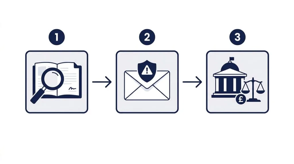 Three-step process for enforcing copyright infringement claims in the UK
