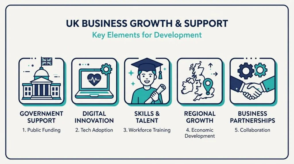 Overview graphic of free UK business mentoring platforms