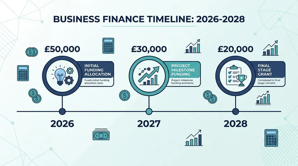 Timeline graphic showing Making Tax Digital for Income Tax threshold changes