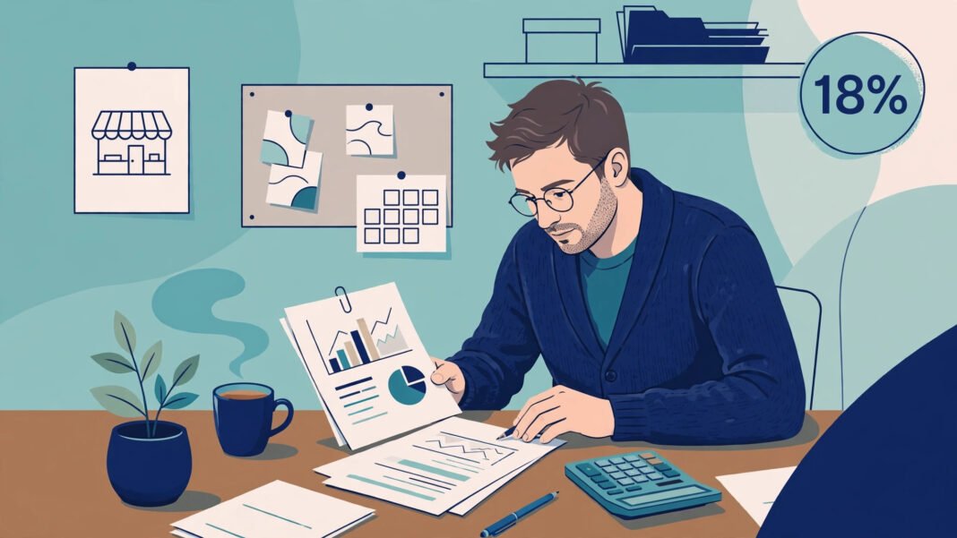 UK business owner reviewing Capital Gains Tax paperwork before selling a company