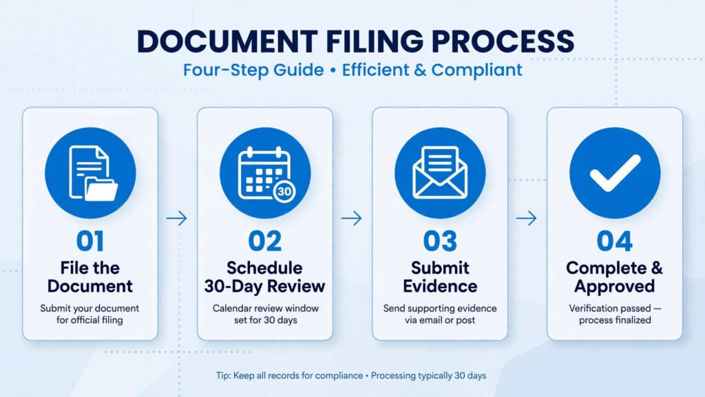 Step by step visual showing how to appeal an HMRC late filing penalty for a limited company