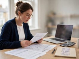 UK company director reviewing annual accounts to check whether the company qualifies for audit exemption
